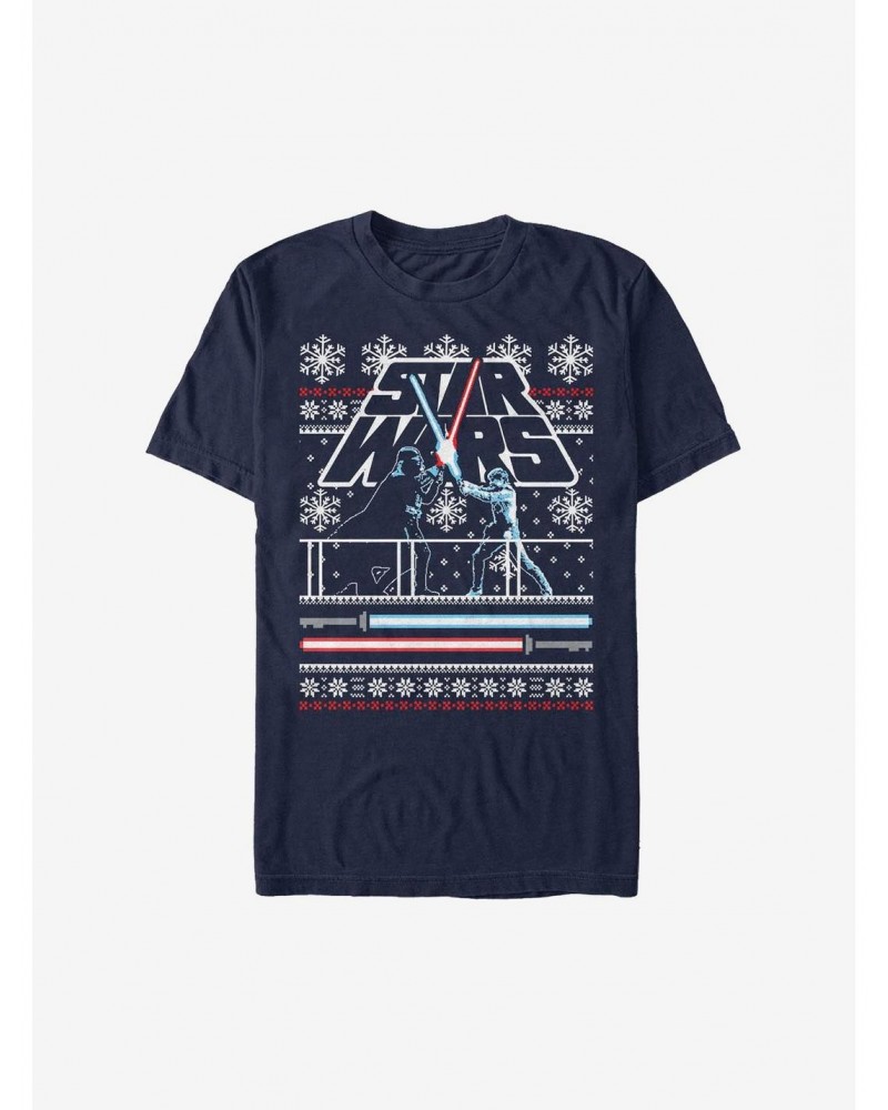 Star Wars Holiday Face Off Ugly Christmas Sweater T-Shirt $7.30 T-Shirts