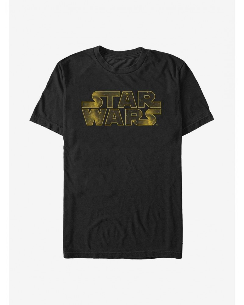 Star Wars Golden Space Logo T-Shirt $6.37 T-Shirts