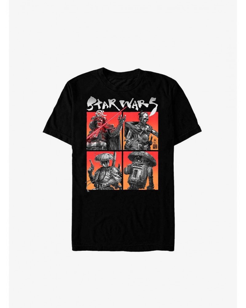 Star Wars: Visions Four Corner Panels T-Shirt $6.83 T-Shirts