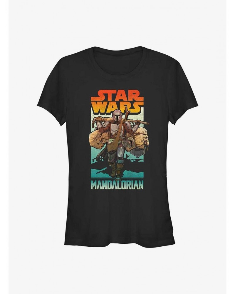 Star Wars The Mandalorian Mando On Foot Girls T-Shirt $8.09 T-Shirts