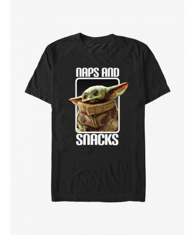 Star Wars The Mandalorian Naps and Snacks Always T-Shirt $5.75 T-Shirts