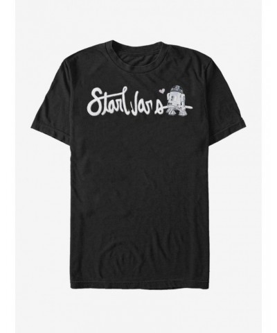 Star Wars Cursive R2-D2 T-Shirt $5.28 T-Shirts