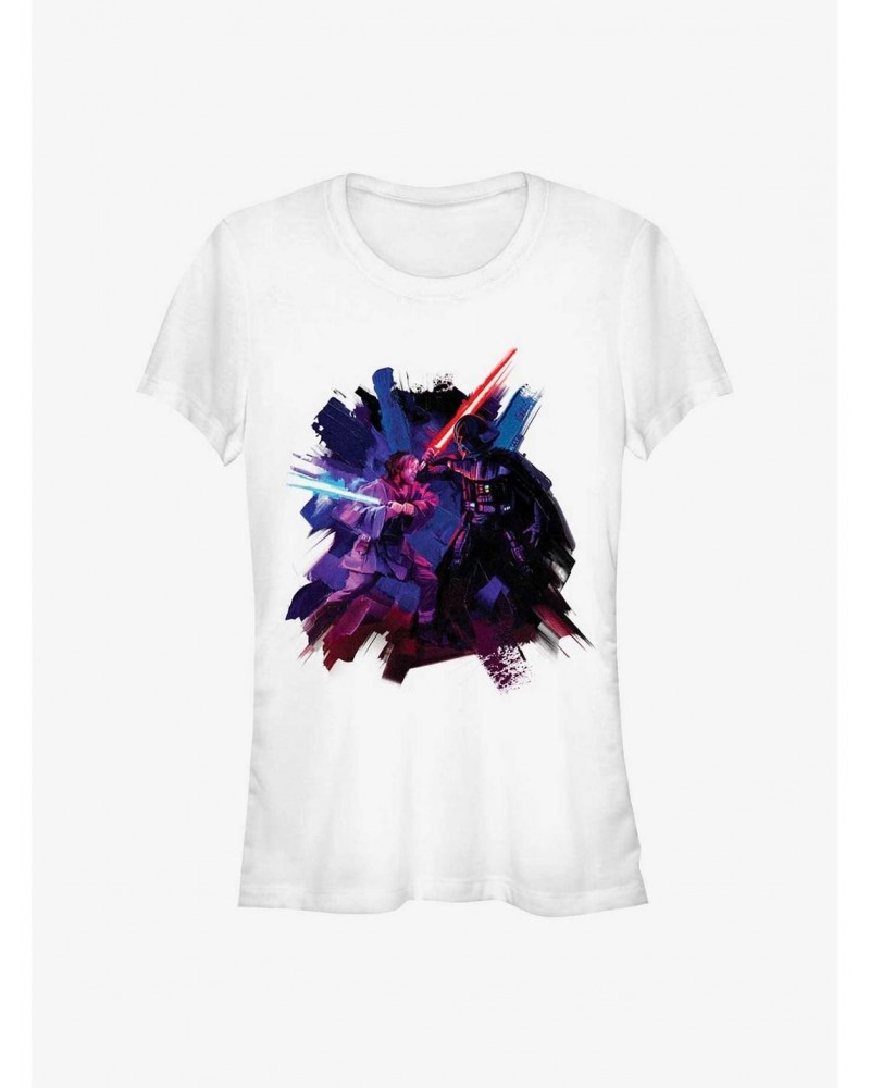 Star Wars Obi-Wan Kenobi Painted Duel Girls T-Shirt $5.82 T-Shirts