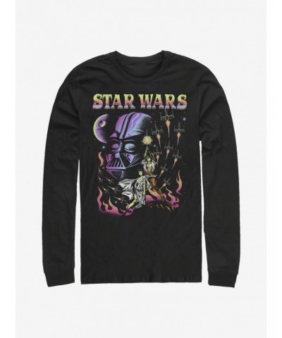 Star Wars Blacklight Dark Side Long-Sleeve T-Shirt $10.00 T-Shirts