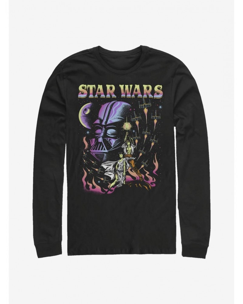 Star Wars Blacklight Dark Side Long-Sleeve T-Shirt $10.00 T-Shirts