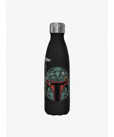 Star Wars Boba Icons Black Stainless Steel Water Bottle $8.37 Water Bottles