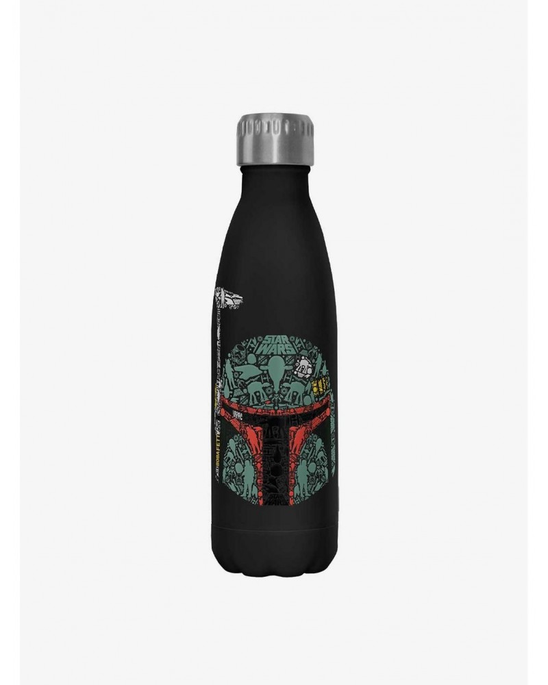 Star Wars Boba Icons Black Stainless Steel Water Bottle $8.37 Water Bottles