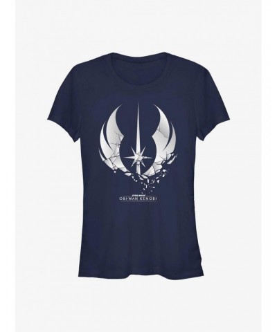 Star Wars Obi-Wan Kenobi Shattered Jedi Logo Girls T-Shirt $6.31 T-Shirts