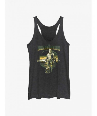 Star Wars The Mandalorian Grogu & Mando Together Again Girls Tank $8.70 Tanks