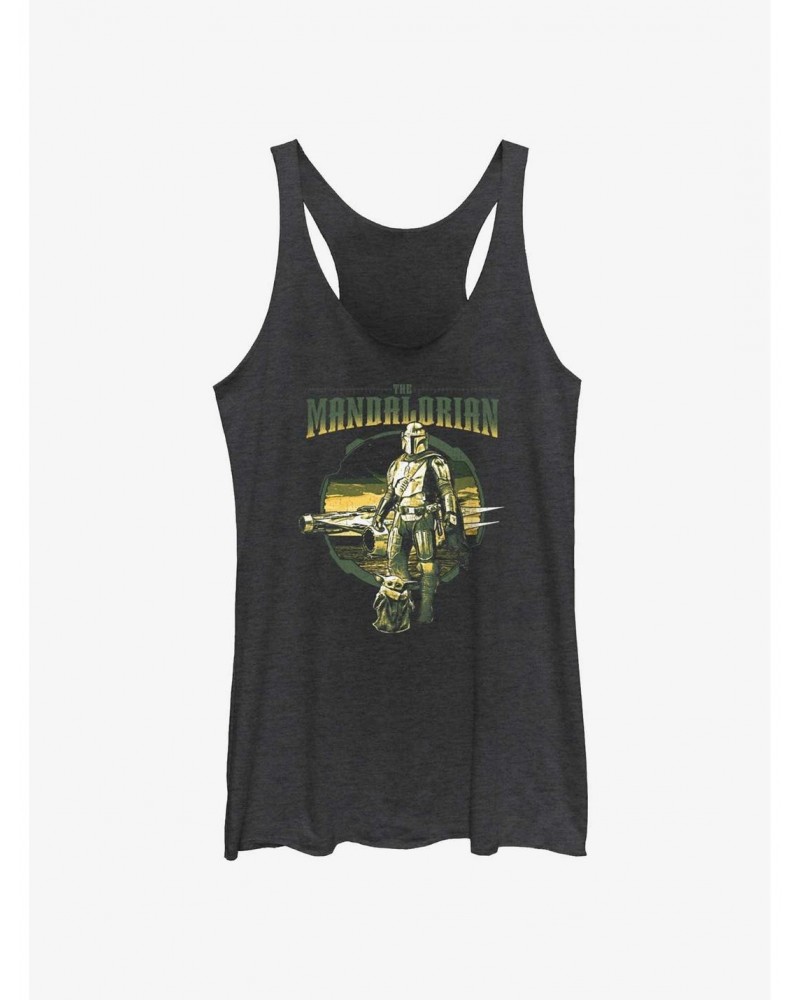 Star Wars The Mandalorian Grogu & Mando Together Again Girls Tank $8.70 Tanks