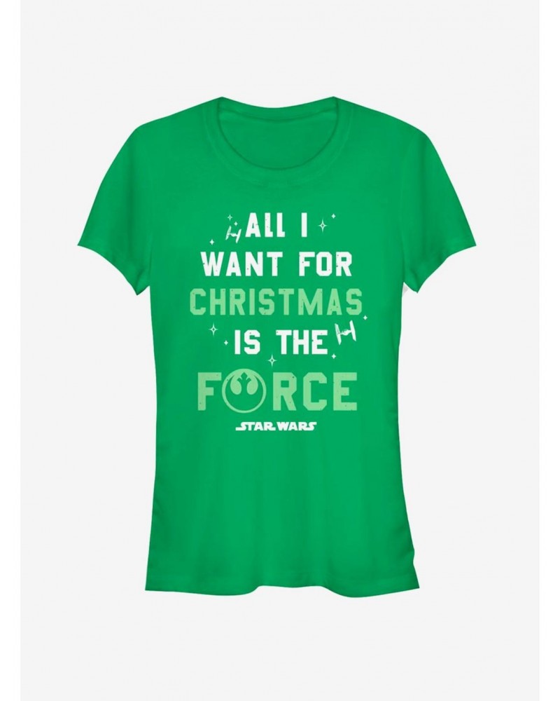 Star Wars Want the Force Christmas Girls T-Shirt $6.15 T-Shirts