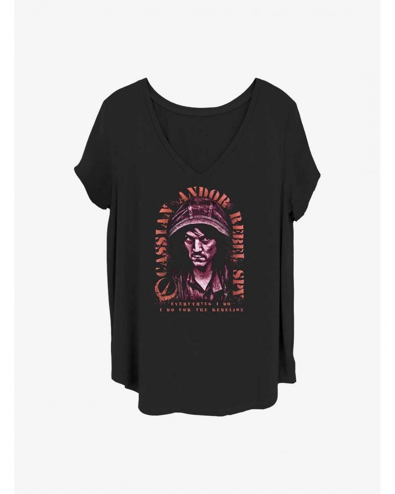 Star Wars Cassian Andor Rebel Spy Girls T-Shirt Plus Size $9.48 T-Shirts