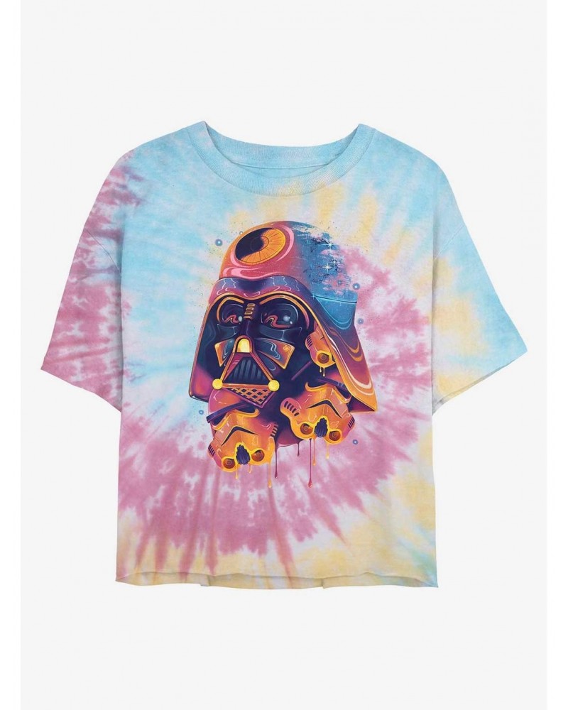 Star Wars Color Melted Vader Tie Dye Crop Girls T-Shirt $6.99 T-Shirts