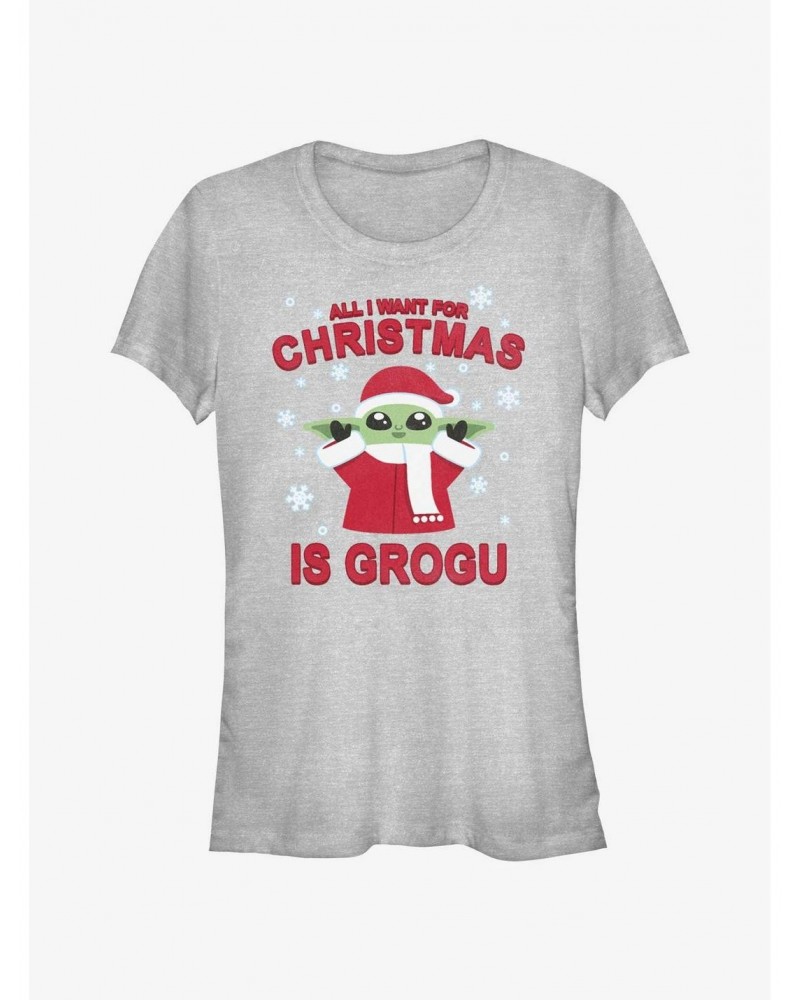 Star Wars The Mandalorian Grogu For Christmas Girls T-Shirt $6.15 T-Shirts