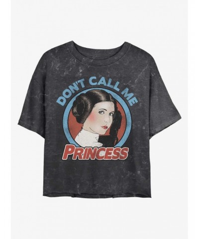 Star Wars Leia Don't Call Me Princess Mineral Wash Crop Girls T-Shirt $6.29 T-Shirts