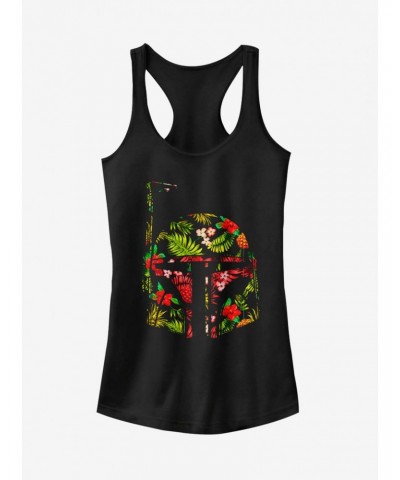 Star Wars Boba Fett Tropical Print Helmet Girls Tank $6.37 Tanks