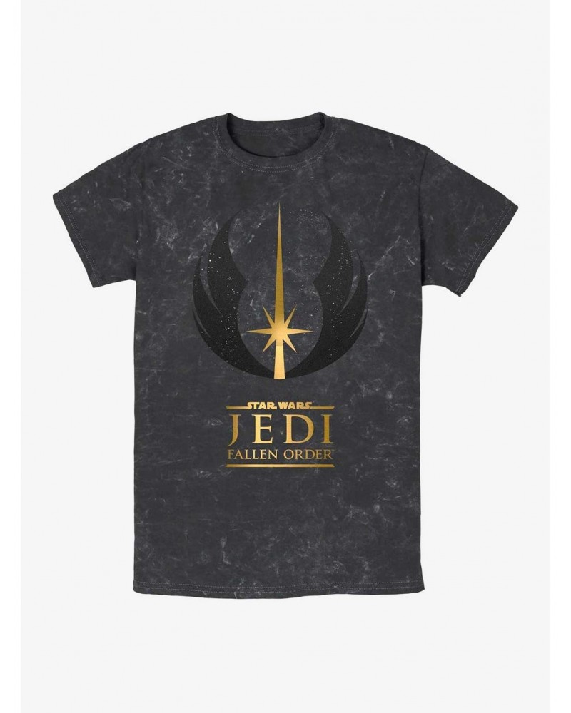 Star Wars Jedi: Fallen Order Jedi Symbol Mineral Wash T-Shirt $6.23 T-Shirts