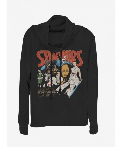 Star Wars Episode IX The Rise Of Skywalker Retro Buddies Cowl Neck Long-Sleeve Girls Top $13.29 Tops