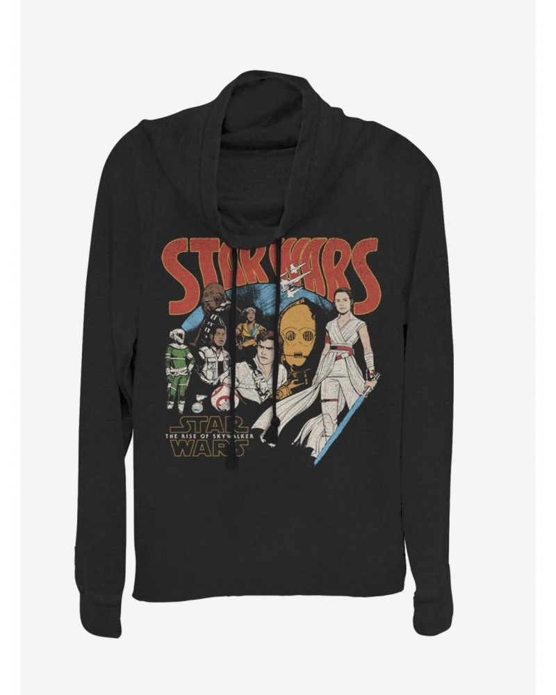 Star Wars Episode IX The Rise Of Skywalker Retro Buddies Cowl Neck Long-Sleeve Girls Top $13.29 Tops