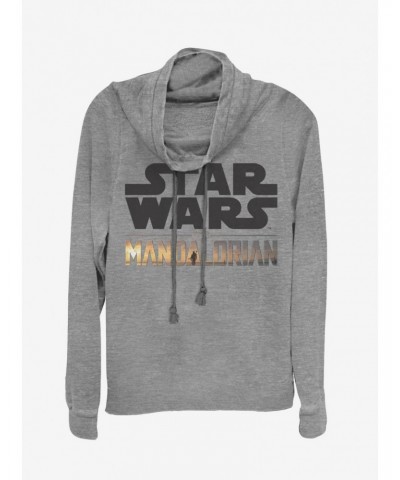 Star Wars The Mandalorian Stacked Logo Cowl Neck Long-Sleeve Girls Top $13.29 Tops