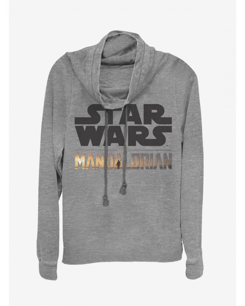 Star Wars The Mandalorian Stacked Logo Cowl Neck Long-Sleeve Girls Top $13.29 Tops