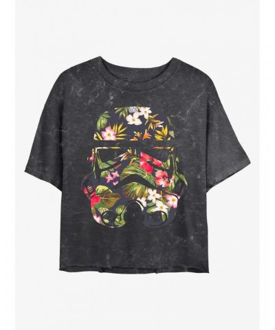 Star Wars Storm Flowers Mineral Wash Crop Girls T-Shirt $8.39 T-Shirts