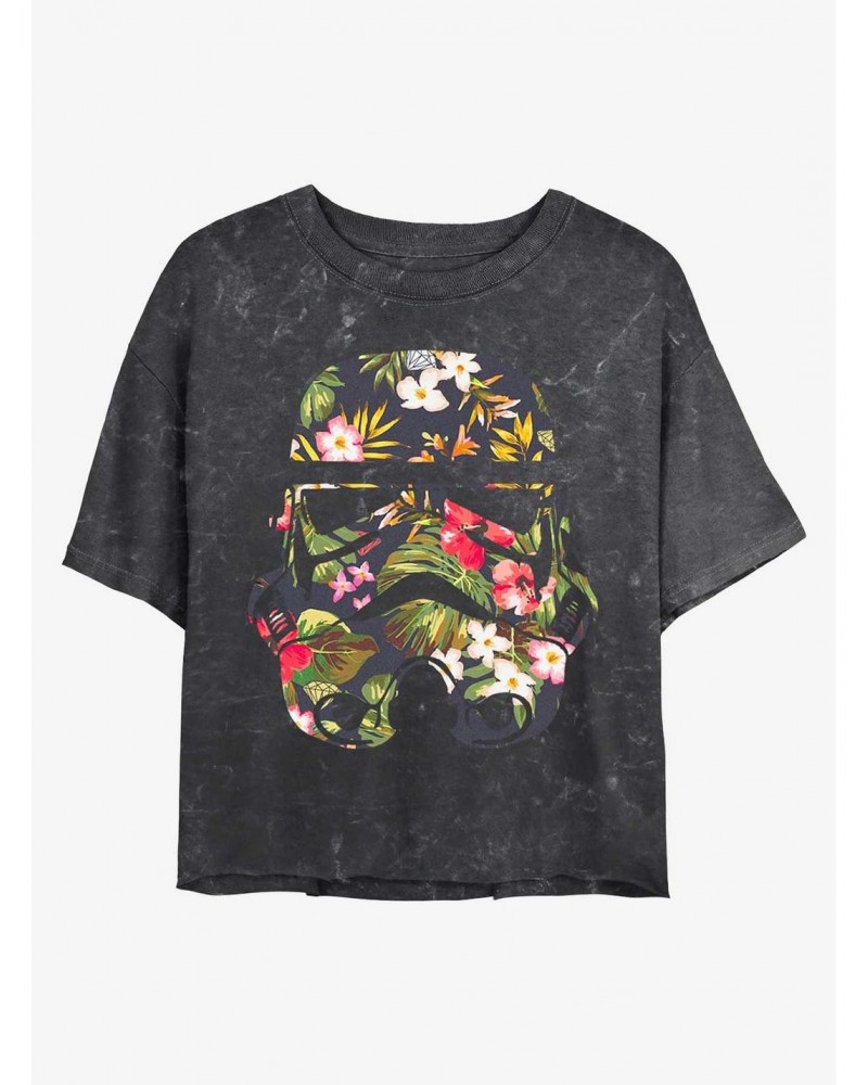 Star Wars Storm Flowers Mineral Wash Crop Girls T-Shirt $8.39 T-Shirts