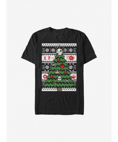 Star Wars Galactic Tree Christmas Pattern T-Shirt $6.06 T-Shirts