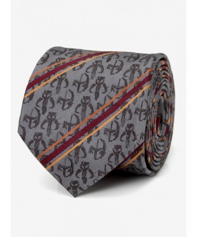 Star Wars The Mandalorian Mando Stripe Gray Men's Tie $7.96 Ties