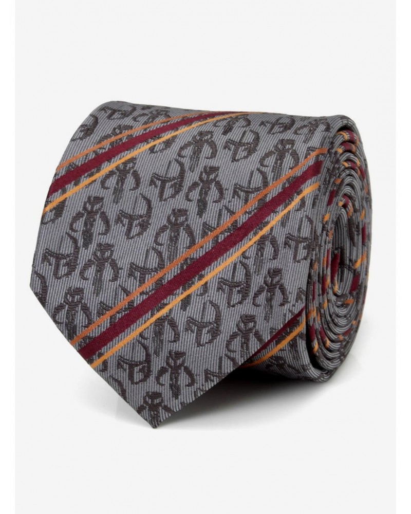 Star Wars The Mandalorian Mando Stripe Gray Men's Tie $7.96 Ties