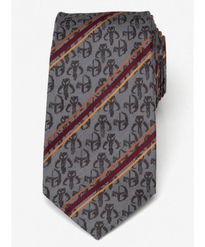 Star Wars The Mandalorian Mando Stripe Gray Men's Tie $7.96 Ties