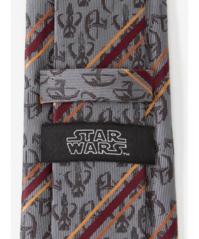 Star Wars The Mandalorian Mando Stripe Gray Men's Tie $7.96 Ties