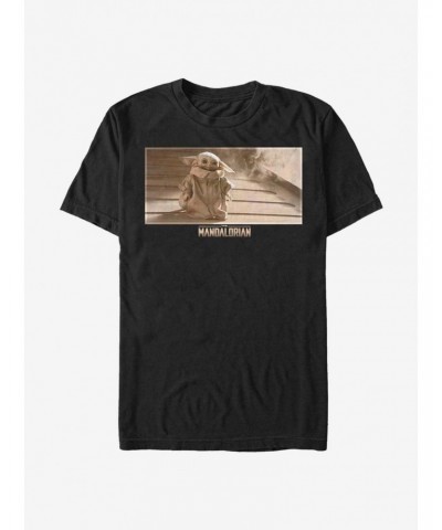 Star Wars The Mandalorian The Child Walking Sepia T-Shirt $4.97 T-Shirts