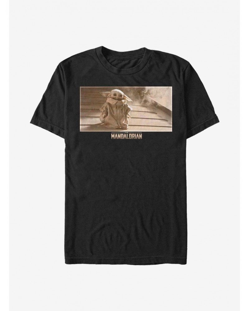 Star Wars The Mandalorian The Child Walking Sepia T-Shirt $4.97 T-Shirts