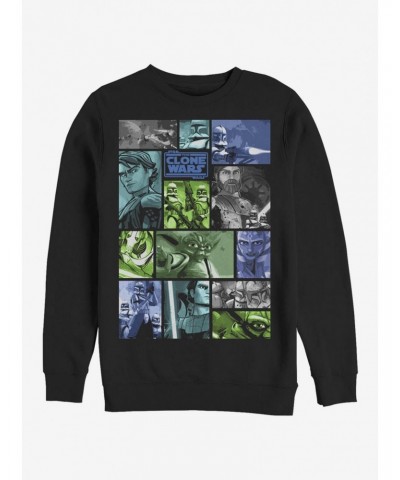 Star Wars The Clone Wars Story Squares Sweatshirt $13.87 Sweatshirts