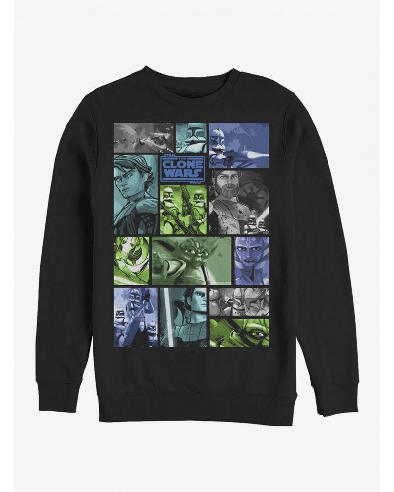 Star Wars The Clone Wars Story Squares Sweatshirt $13.87 Sweatshirts