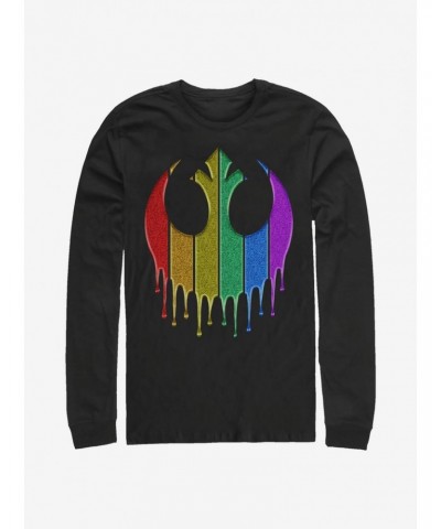 Star Wars Rainbow Rebel Drip Long-Sleeve T-Shirt $12.11 T-Shirts