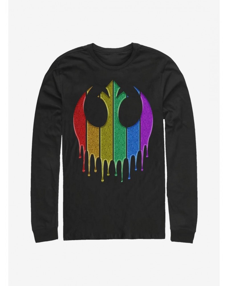 Star Wars Rainbow Rebel Drip Long-Sleeve T-Shirt $12.11 T-Shirts