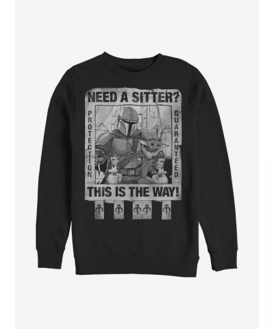 Star Wars The Mandalorian Protection Guaranteed Crew Sweatshirt $11.22 Sweatshirts