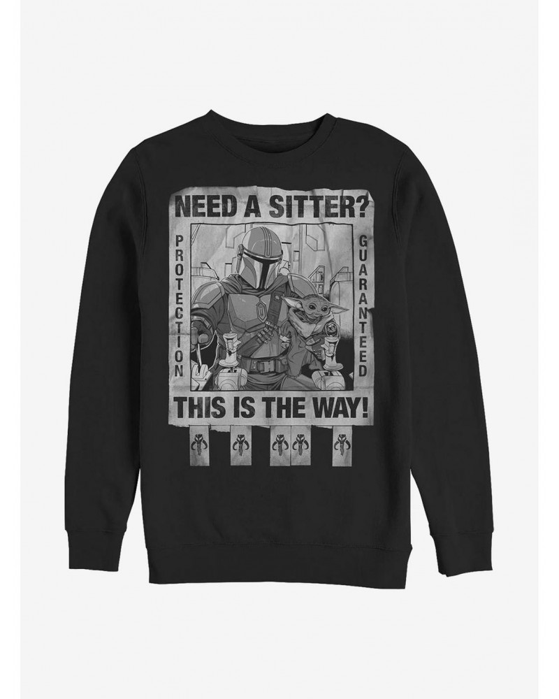 Star Wars The Mandalorian Protection Guaranteed Crew Sweatshirt $11.22 Sweatshirts