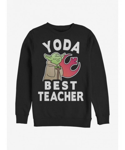 Star Wars Yoda Best Teacher Crew Sweatshirt $14.76 Sweatshirts