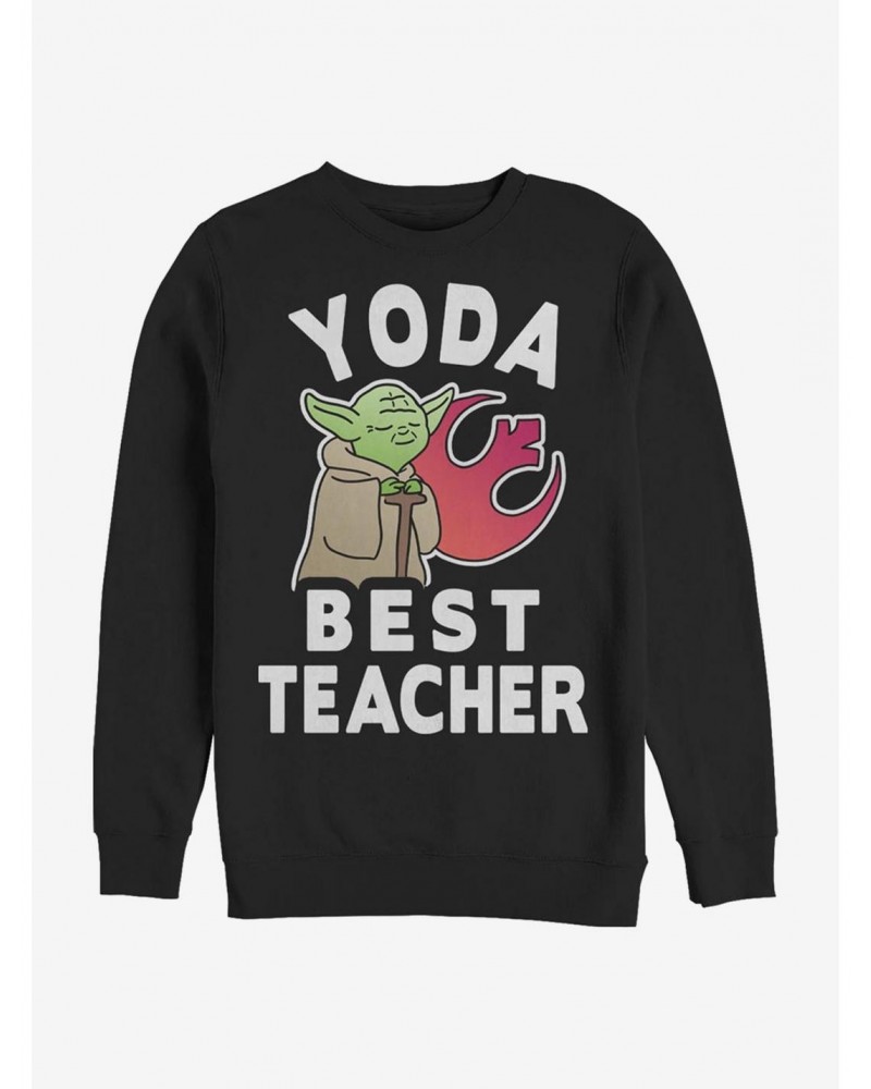 Star Wars Yoda Best Teacher Crew Sweatshirt $14.76 Sweatshirts