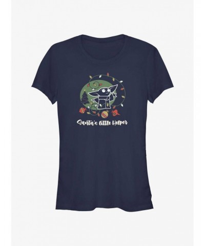 Star Wars The Mandalorian Santa's Helper Girls T-Shirt $7.93 T-Shirts