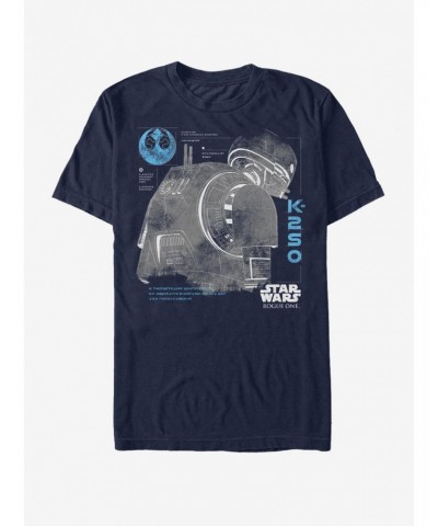 Star Wars K-2SO Schematic Print T-Shirt $5.28 T-Shirts