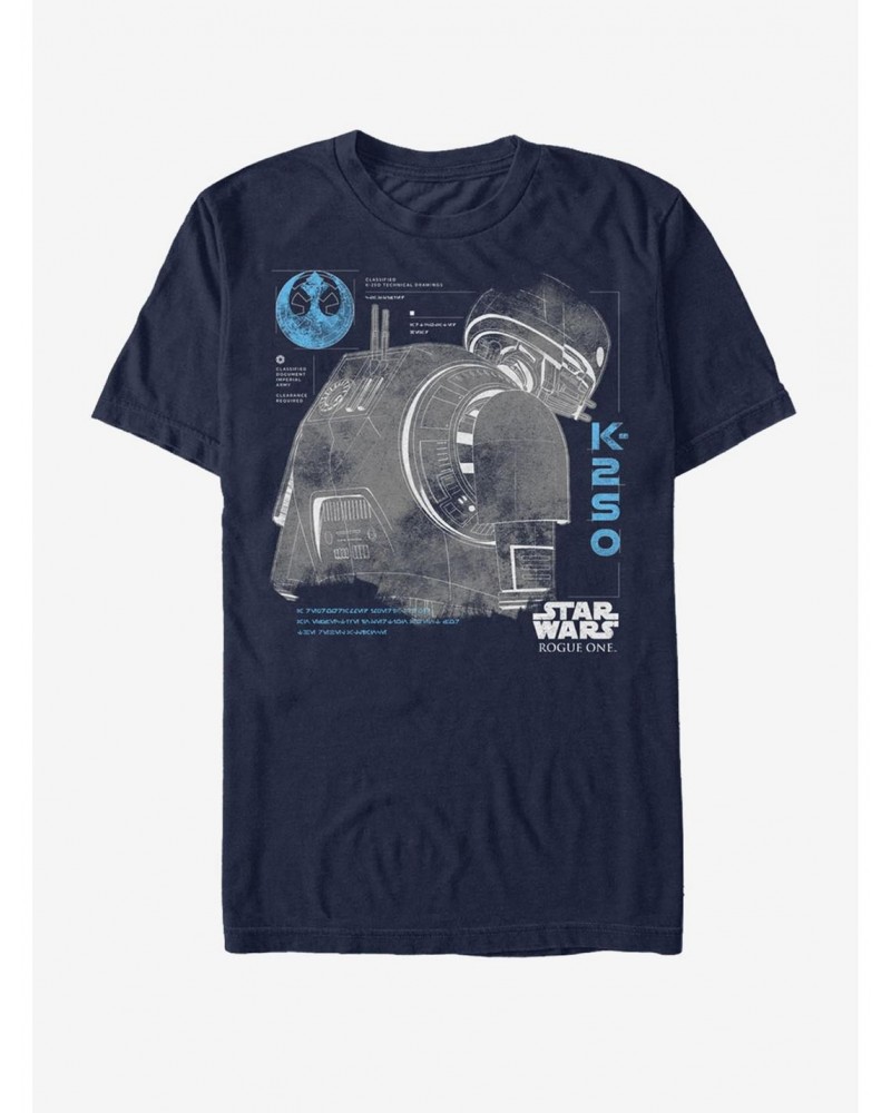 Star Wars K-2SO Schematic Print T-Shirt $5.28 T-Shirts