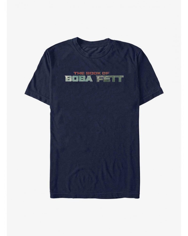 Star Wars The Book Of Boba Fett Boba Fett Text Logo T-Shirt $5.59 T-Shirts