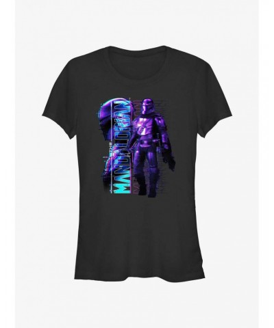 Star Wars The Mandalorian Mando Glitch Girls T-Shirt $7.44 T-Shirts