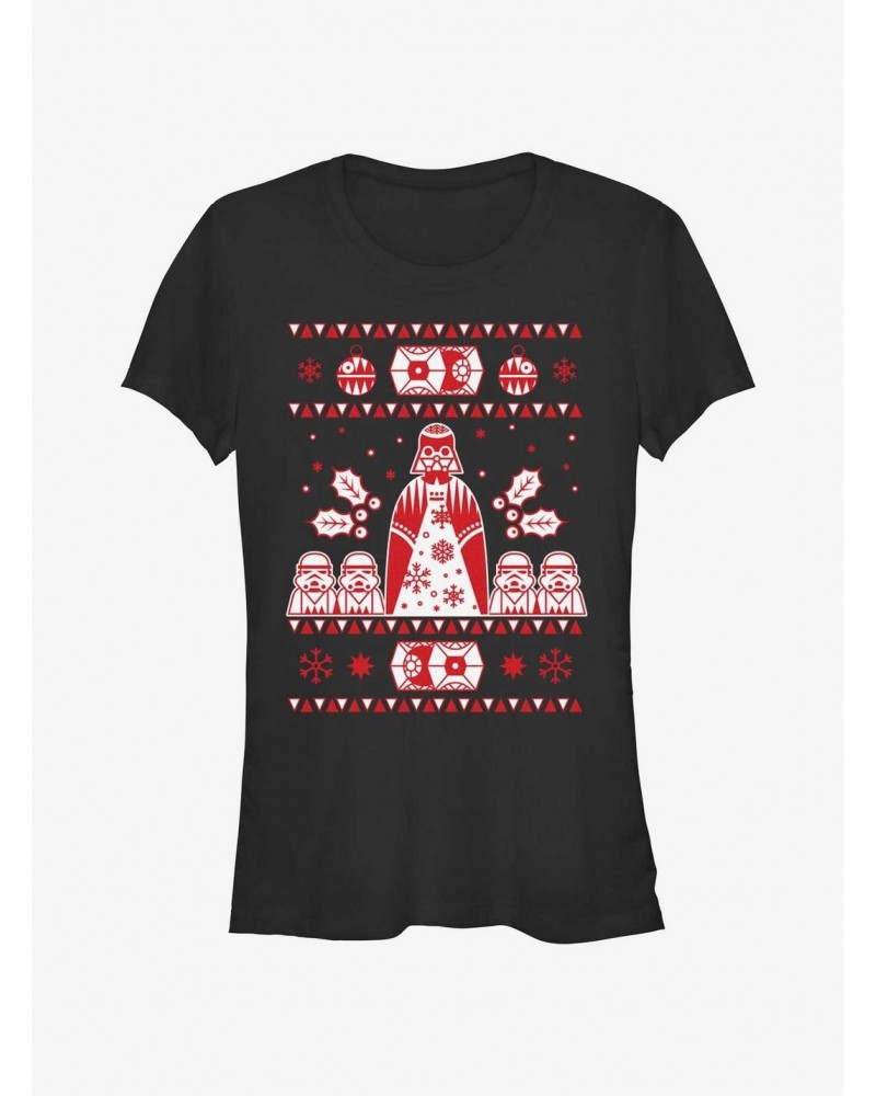 Star Wars Empire Ugly Christmas Girls T-Shirt $7.93 T-Shirts