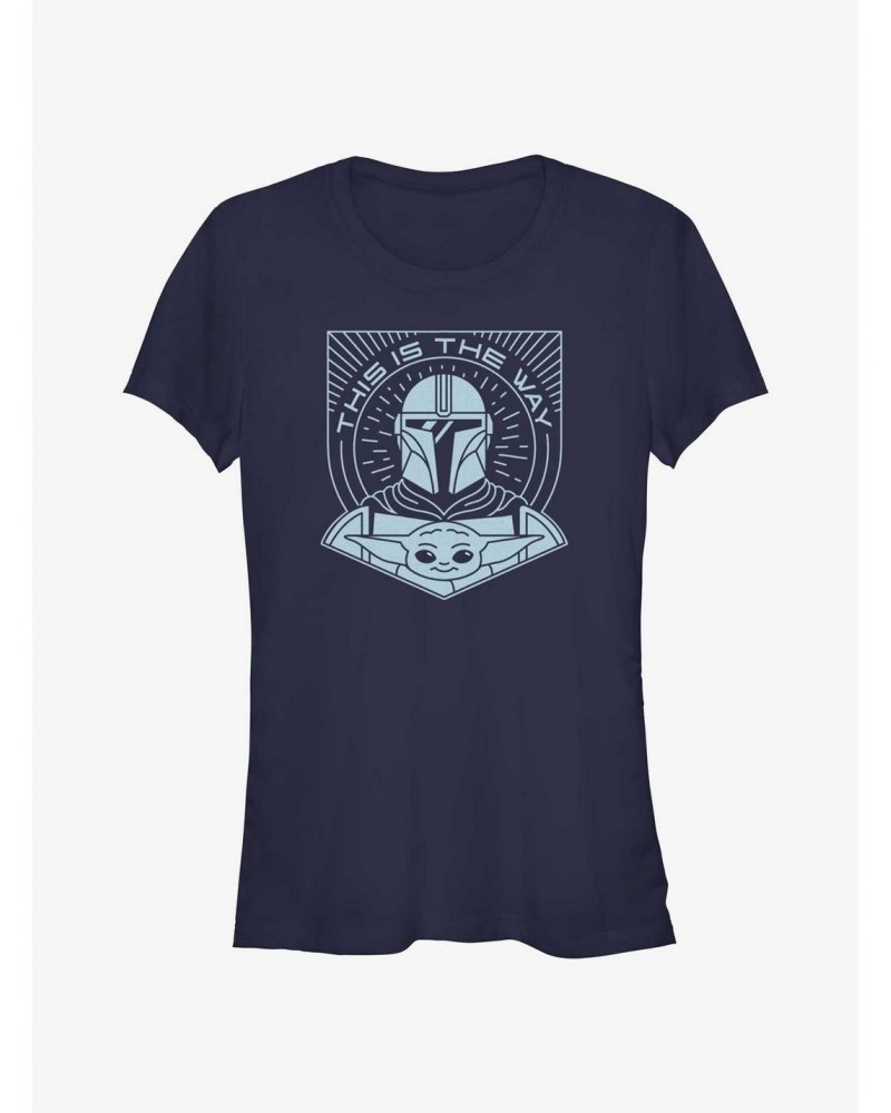 Star Wars The Mandalorian This Is The Way Line Art Girls T-Shirt $7.93 T-Shirts