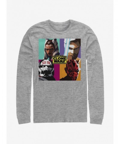 Star Wars The Clone Wars Clone Wars Pop Long-Sleeve T-Shirt $12.63 T-Shirts